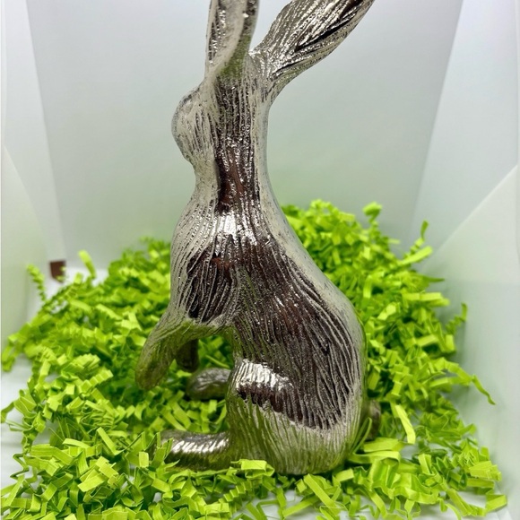 Silver Rabbit Metal Sculpture - Picture 3 of 3